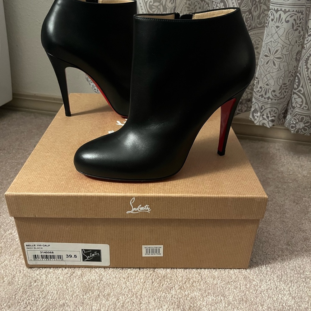 NEW Christian Louboutin Women's Black Ankle Boots Belle 100